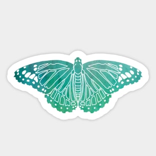 Butterfly Design in Blue and Green Paint Strokes Pattern Sticker